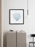 blue sea fan black frame wall art